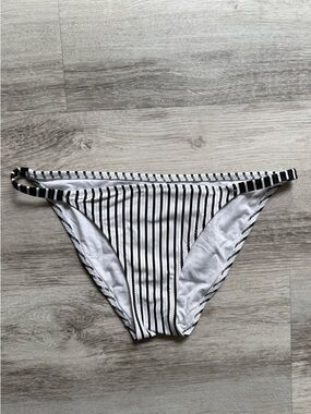 Solid & Striped Black & White Vertical Stripe Bikini Bottoms